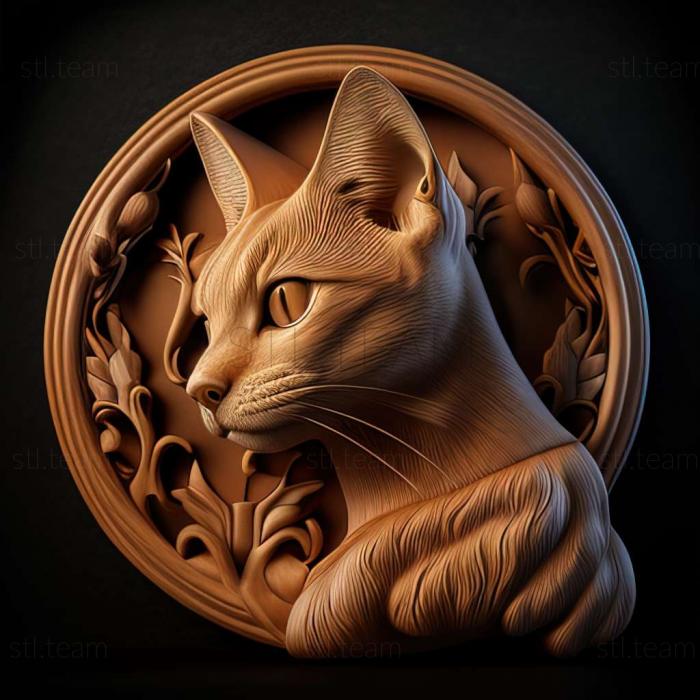 3D model Chausie cat (STL)